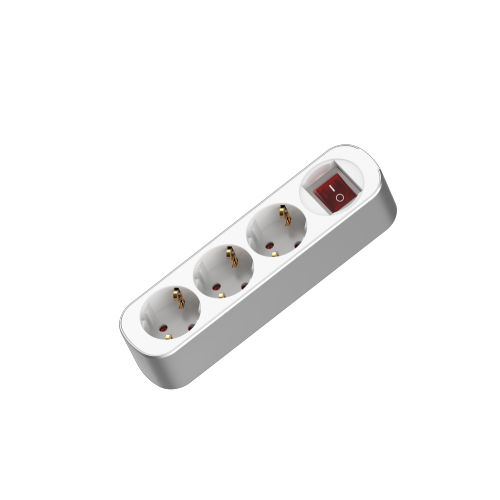 Germany 3-socket power strip